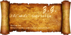 Zámbó Gabriella névjegykártya