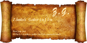 Zámbó Gabriella névjegykártya